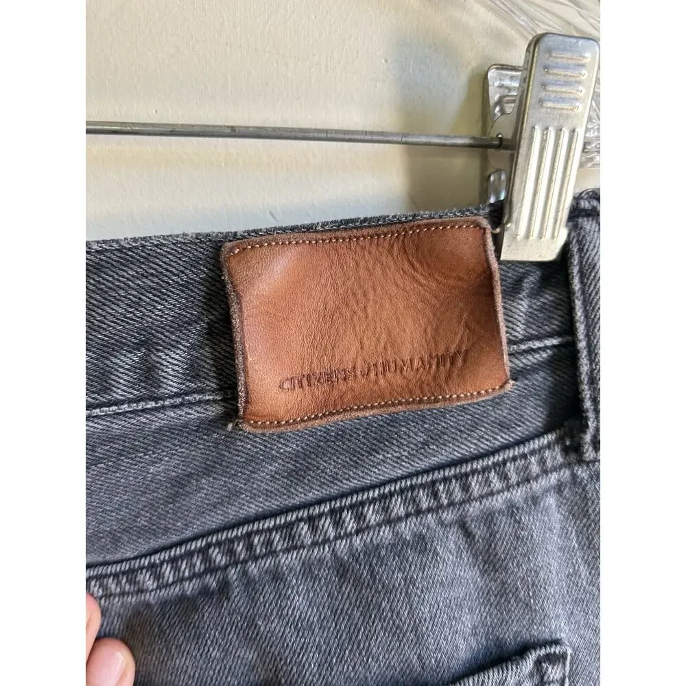 Citizens of Humanity Daphne Crop Jeans 30 Black High Rise Raw Hem Women - Picture 14 of 16